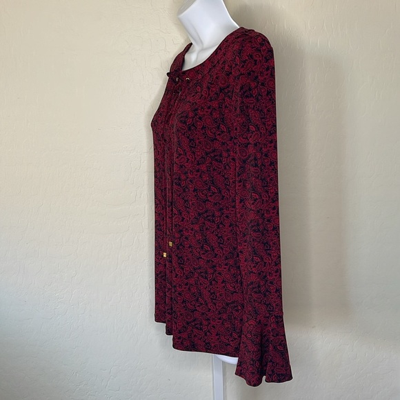 MICHAEL Michael Kors Red and Black Lace-Up Top - Picture 5 of 8